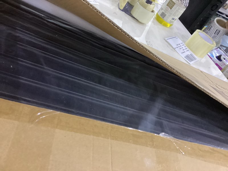 Condition photo showing New/Like New for Art3d 6-Pack Slat Design 3D Wall Panels for Interior Wall Decor, 2x4 FT PVC Decorative Drop Ceiling Tiles - Black 24 x 48in. Oblong - Black 6