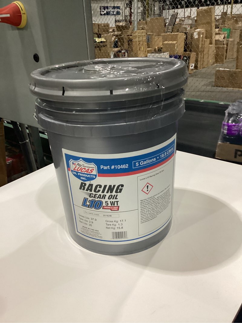 Condition photo showing New/Like New for SIMILAR TO PICTURES Lucas Gear Oil, Racing, L10, Synthetic, 5W, 5 Gallon