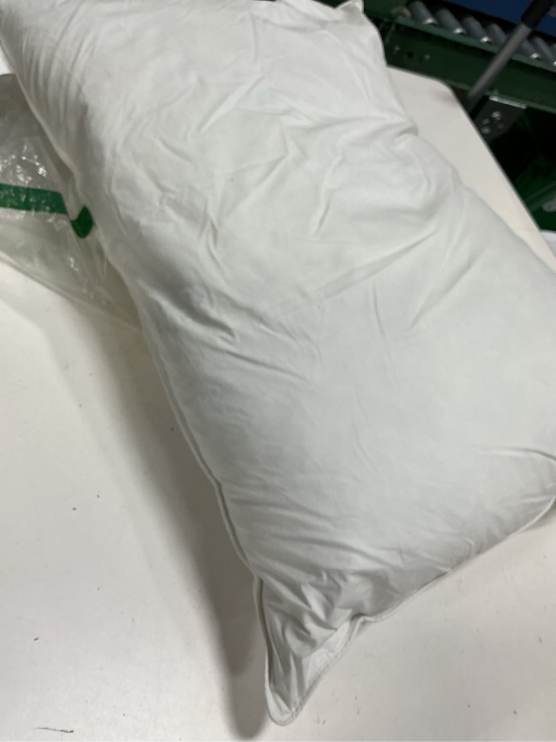 Condition photo showing As Is for 1 pcs down alternative bed pillow, medium density for back and side sleepers, queen - pack of 2, white, 30 in l x 20 in w queen -  medium pillow