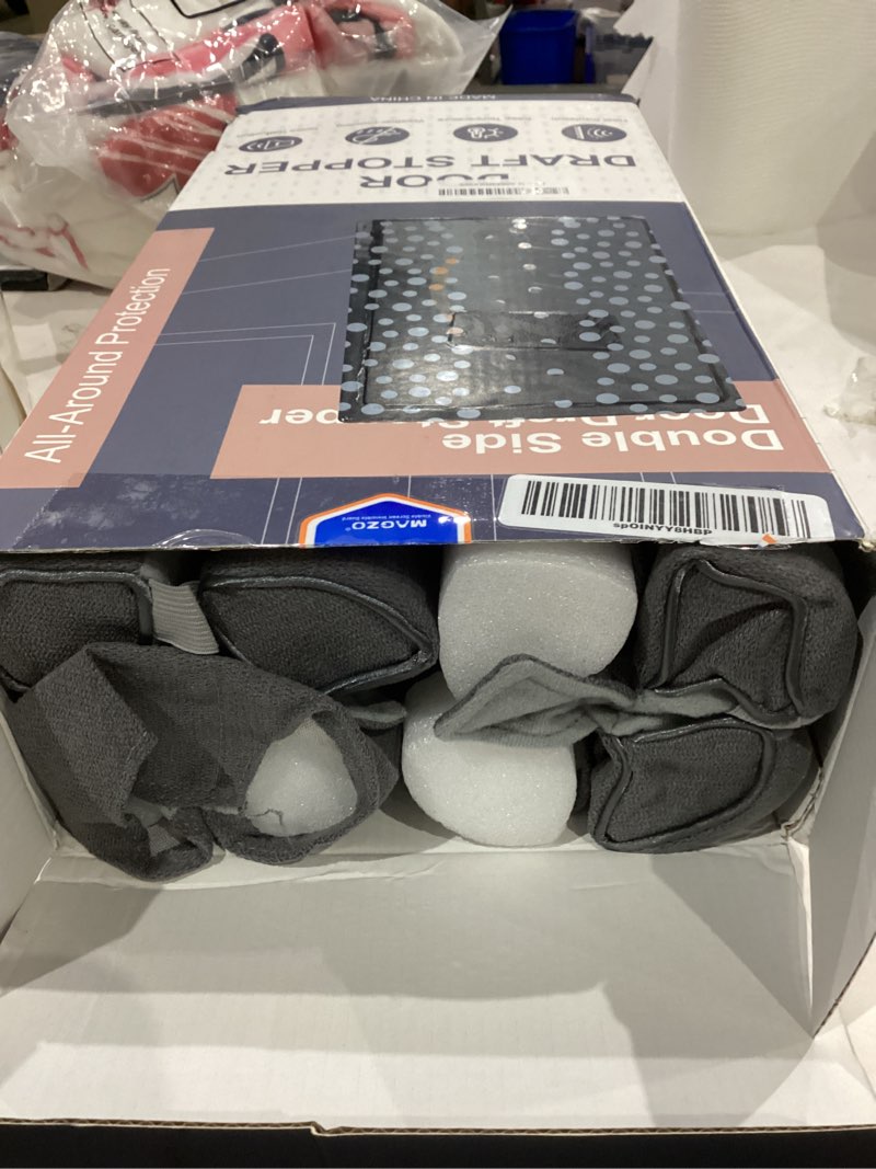 Condition photo showing Good Condition for MAGZO Door Draft Stopper for Bottom of Door, 2 Pack 32 Inch Under Door Draft Stopper, Fan Shaped Under Door Gap Filler Bottom, Door Soundproofing, Grey Gray 32 Inch x 2pcs