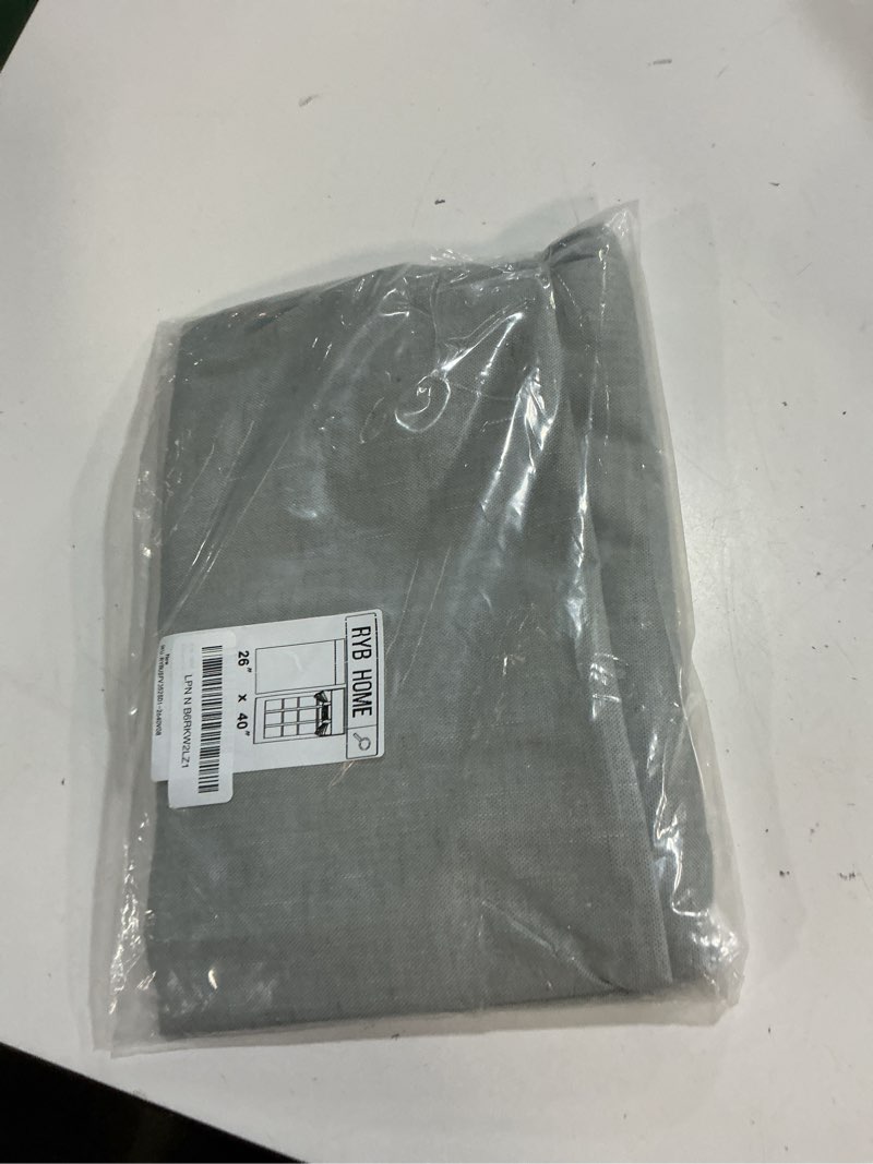 Condition photo showing Good Condition for ryb home kitchen door curtains 40 inch length, natural linen blended glass door window decor room darkening privacy shades for patio door french door skylight, w26 x l40 inch, concrete grey, 1 panel