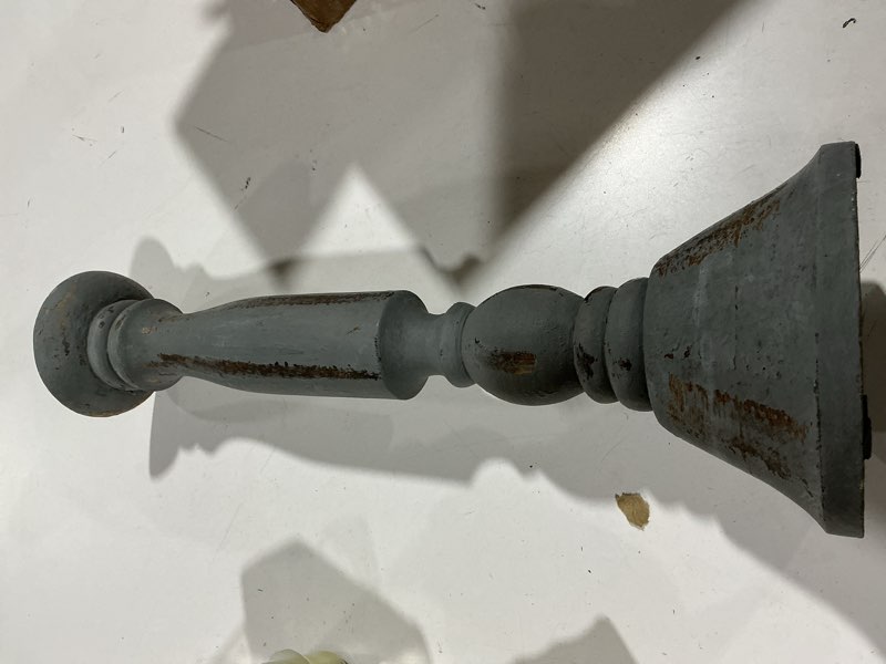 set of 3 gray  rustic wooden pillar candle holders