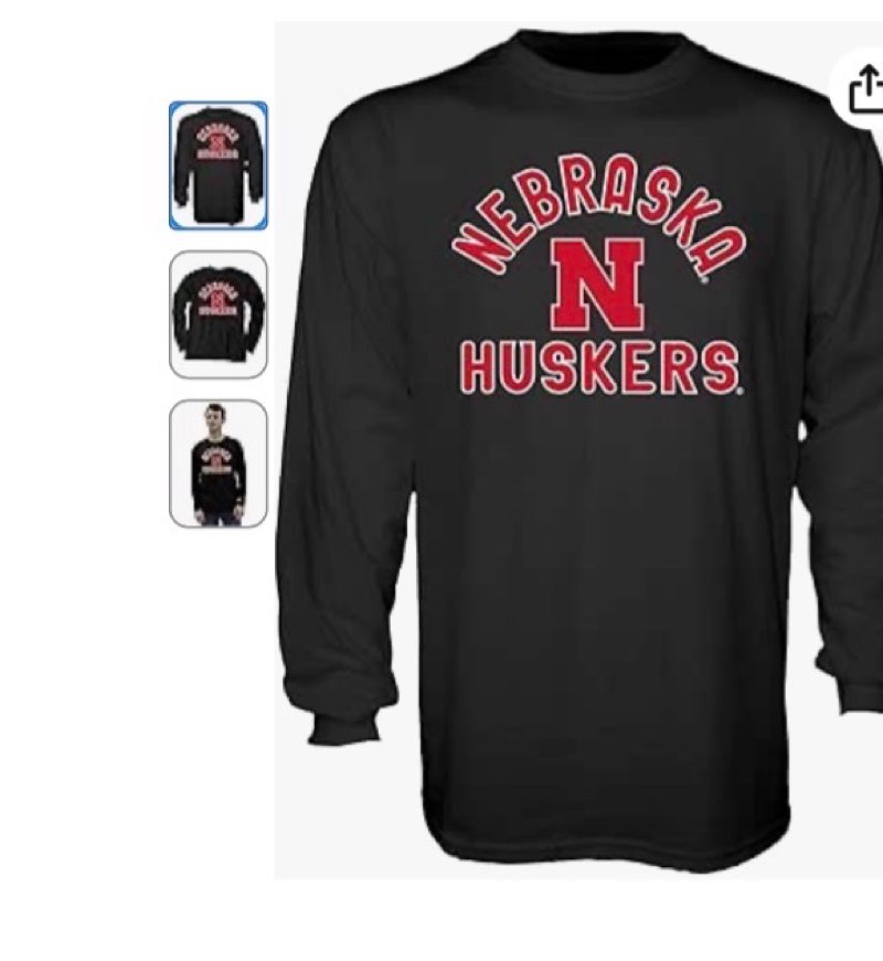Blue 84 Men's Nebraska Cornhuskers Long Sleeve T Shirt Line Up Secondary Color, Nebraska Cornhuskers