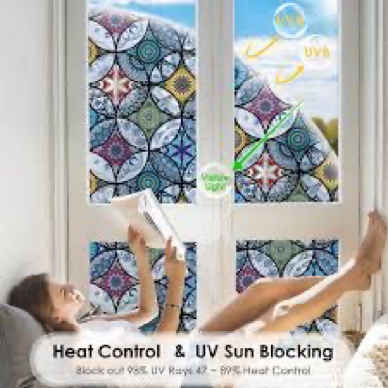 dktie window privacy film frosted glass static cling uv sun blocking heat control window tint day an