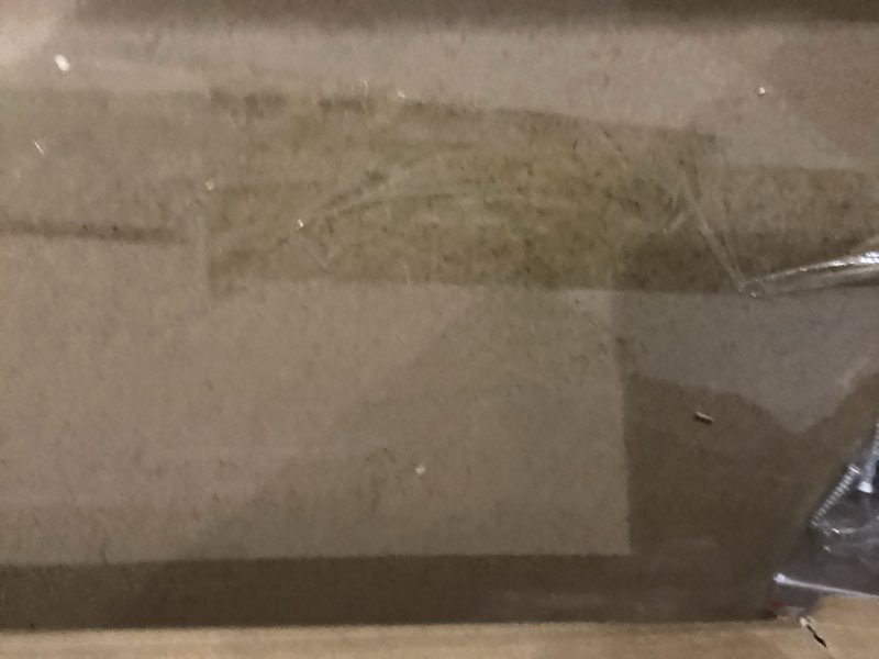 Condition photo showing New/Like New for Hathaway Merlot 12 Foot Shuffleboard Table for Family Game Room - with Lacquer Coated Playfield, Built-in Scorer and Cabinet, Climate Adjusters, Leg Levelers, 8 Pucks, Brush, and Wax - Walnut Finish