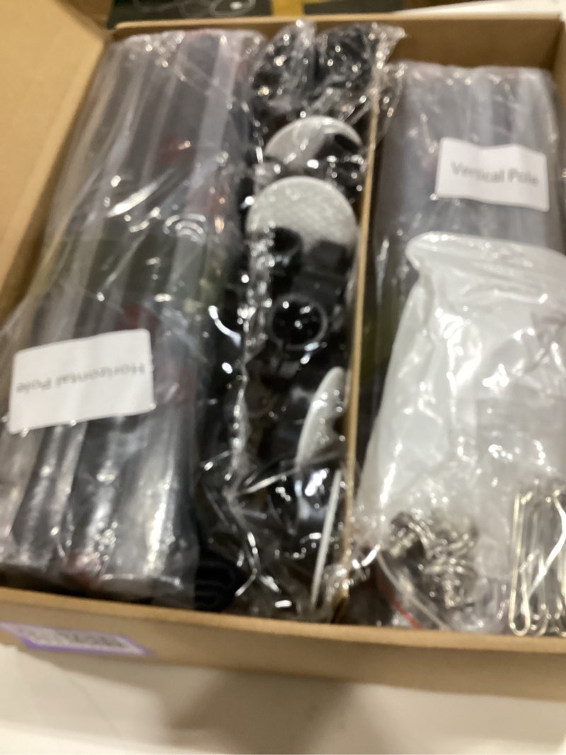 Condition photo showing Good Condition for No-Drill Room Divider Curtain Set: Includes 106" W x 96" L Black Curtain & Adjustable Pole Brackets (35-100" W x 43-120" H Adjustable Range) Black 100"W x 96"L (Pack of 1)