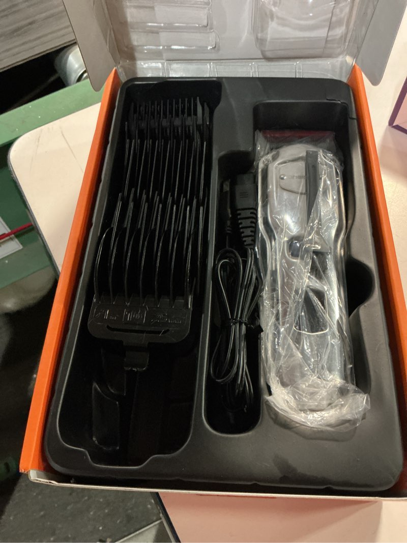 Condition photo showing Good Condition for oneisall Dog Clippers for Grooming for Thick Heavy Coats/Low Noise Rechargeable Cordless Pet Shaver with Stainless Steel Blade/Waterproof Dog Shaver for Dogs Pets and Animals (Sliver) Silver