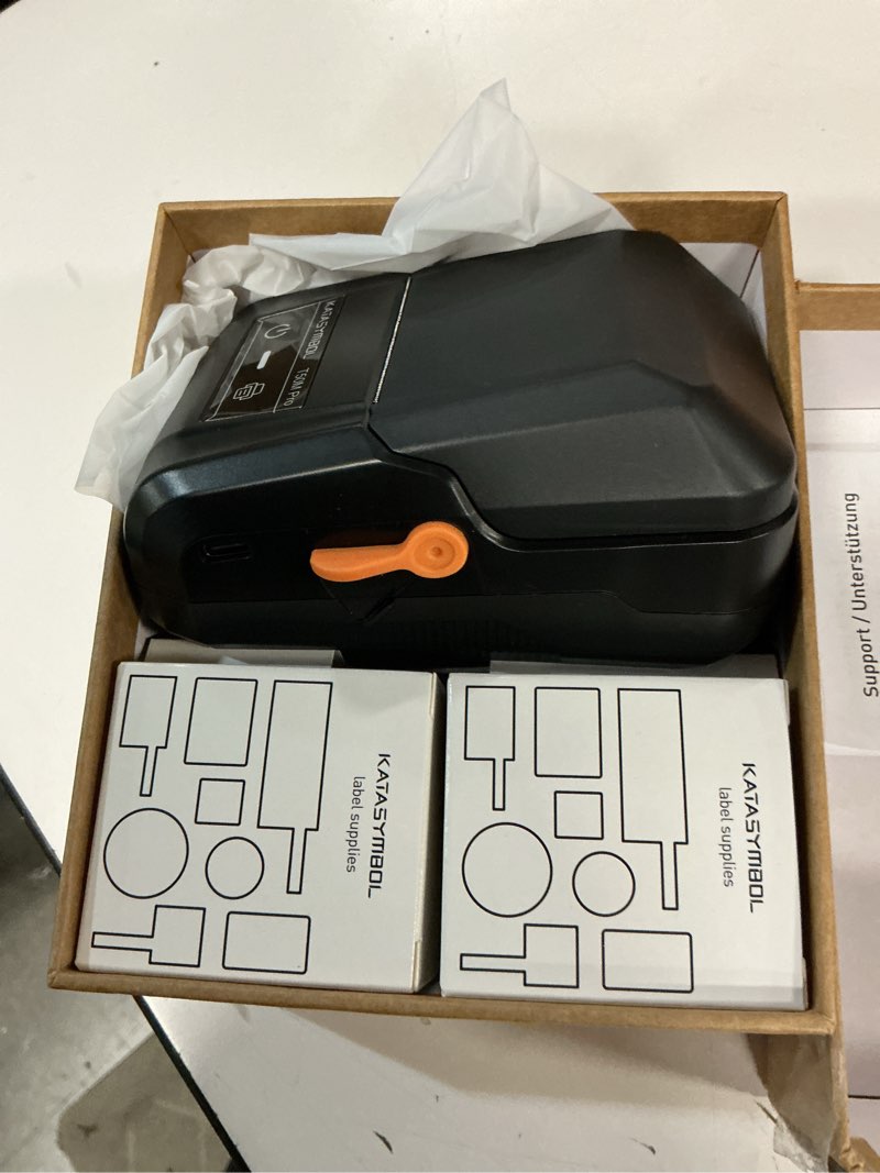 Condition photo showing Good Condition for supvan t50m pro bluetooth label maker machine with 3 tapes, wide waterproof label, versatile app with 40 fonts and 650+ icons, inkless labeler for home, kitchen, school, office organization, black machine + 3 tapes ?set 1)