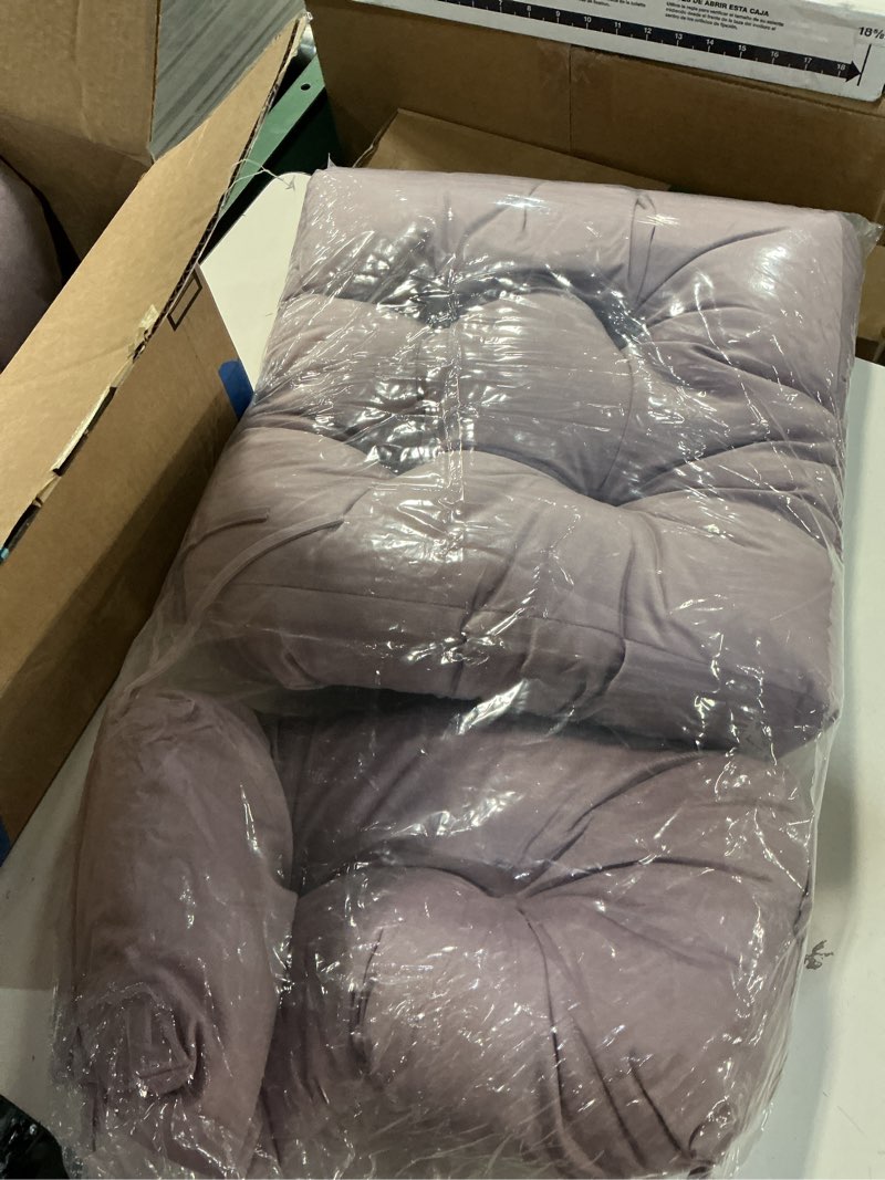 Condition photo showing New/Like New for (pink color)rocking chair cushion indoor large chair pads set with ties extra lumbar pillow premium dutch velvet high resilience filler non-slip bottom, beige