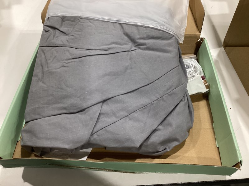 Condition photo showing As Is for grounding sheets king 25% silver fiber 75% organic cotton with outlet tester and test pen, grounded bed sheet kit earth connected bedding for bed (gray, king)