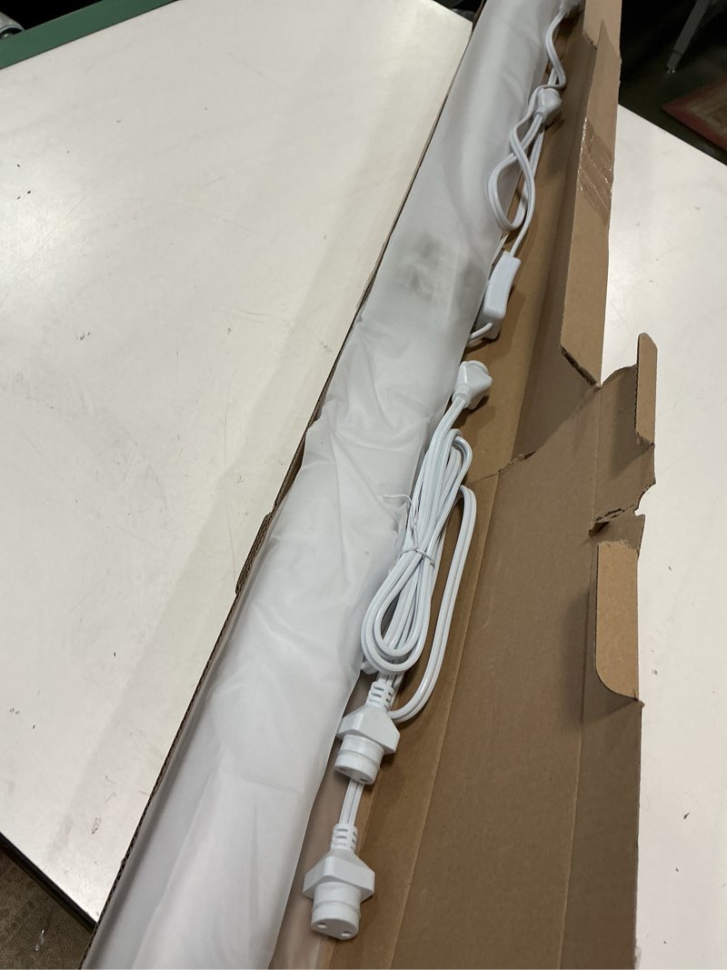 Condition photo showing Good Condition for Plug in Ceiling Light 4FT Linkable 36W 5000K LED Shop Lights for Workshop Garage, Plug in Tube Light Fixture, 4500LM Closet Wall Light for Workbench Kitchen Office Bathroom, Triproof 4FT/with plug White