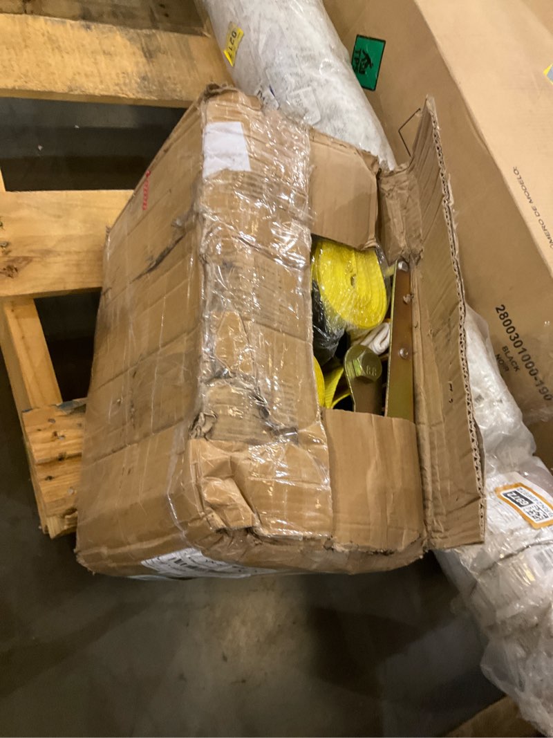 Condition photo showing As Is for 4Pack 4 inch Ratchet Straps 4x30 Truck Strap with Flat Hook for Flatbed Trailer Winch Strap Heavy Duty 4 inch Ratchet Straps Flatbed Black