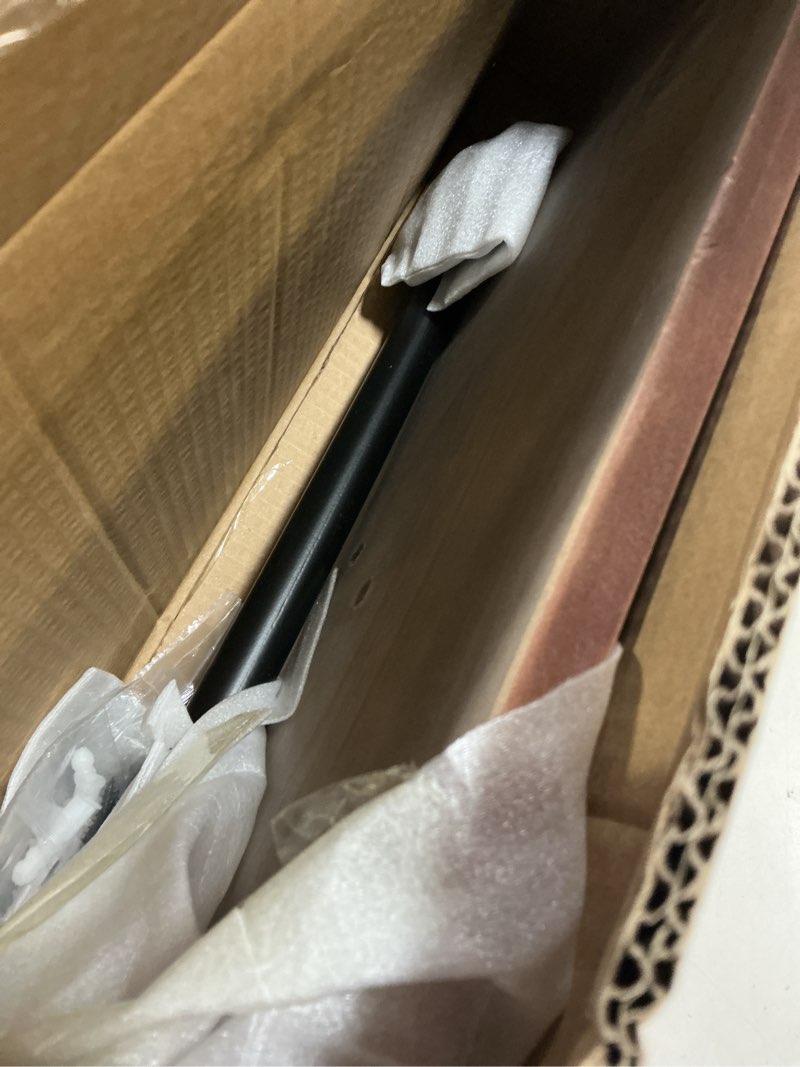 Condition photo showing New/Like New for clothes rack 42in, wall mounted garment rack with real wood shelf, heavy duty hanging clothes rack, multi-purpose hanging rod, space-saving closet storage brown 1t42in
