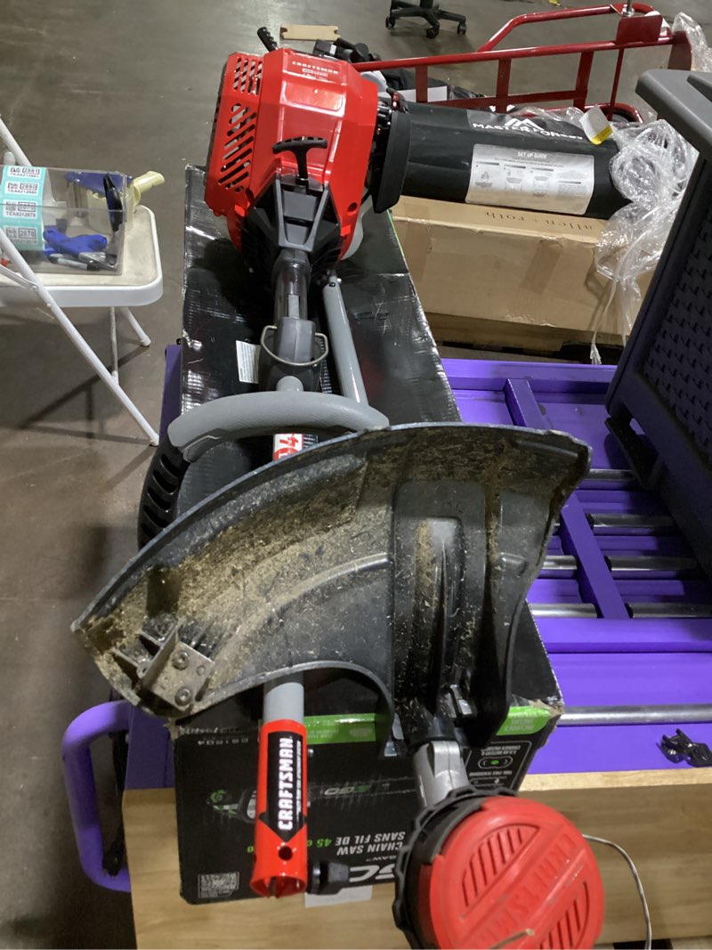 Condition photo showing As Is for craftsman ws4200 30-cc 4-cycle 17-in straight shaft attachment capable gas string trimmer edger conversion capable