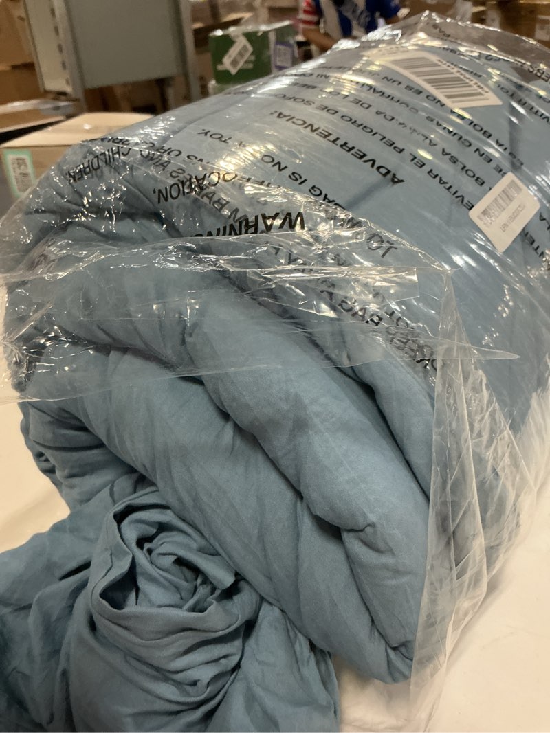 Condition photo showing Good Condition for wrensonge queen comforter set - 3 pieces prewashed dusty blue comforter soft lightweight for all seasons,down alternative comforters queen size with 2 pillow shams dusty blue queen(90"*90")