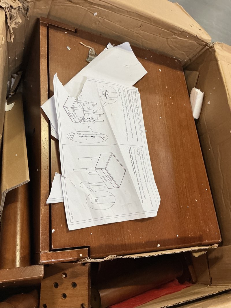 Condition photo showing As Is for ( similar )HAIOOU Set of 1 Mid Century Nightstand with Charging Station, End Table Modern Side Table One Drawer with Premium Matte Black Handle and Pine Wood Legs for Home Bedroom Living Room (NS003X)