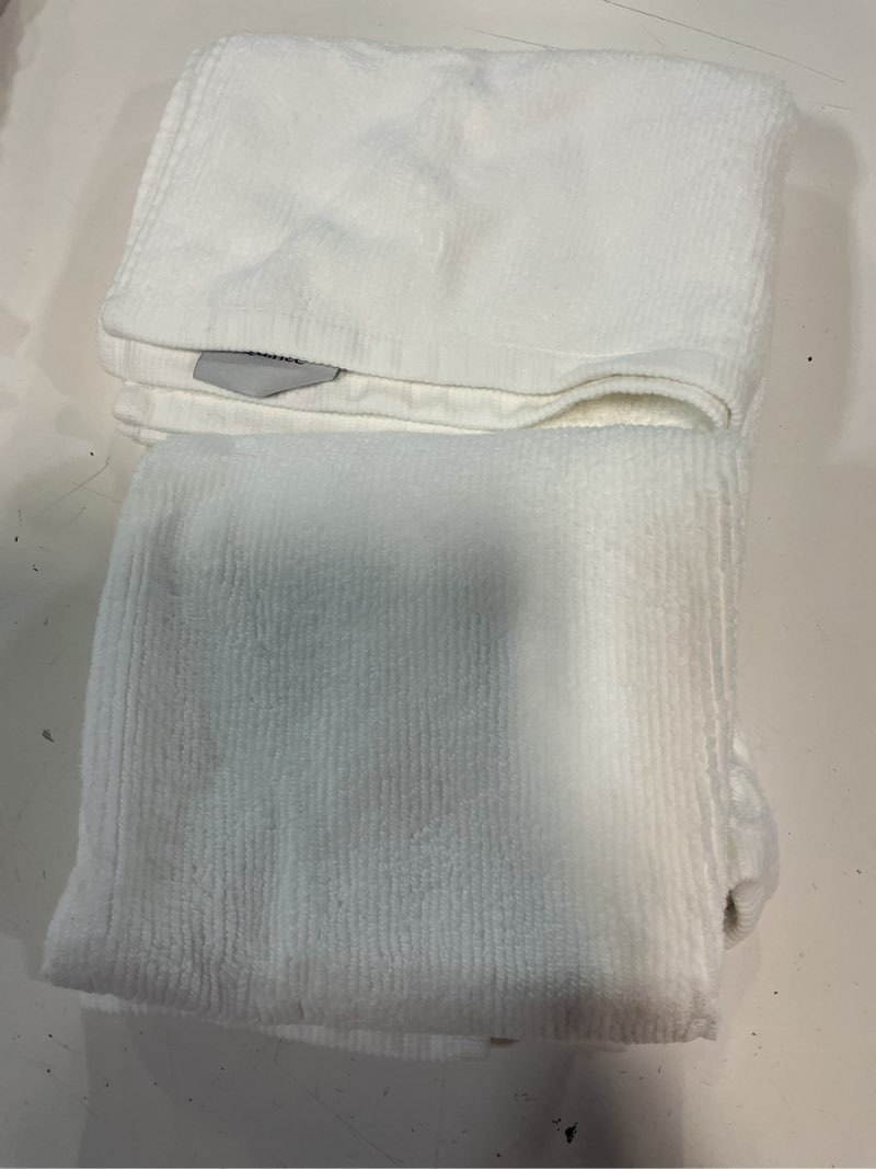 Condition photo showing Good Condition for ribbed quick dry hand towel (set of 2), one size, white