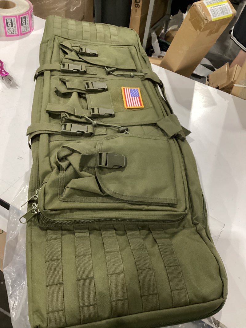 Condition photo showing Good Condition for savior equipment american classic tactical double long gun bag pistol transportation case w/backpack strap, lockable compartment, available length in 32" 36" 42" 46" 51" 55" olive drab green 46" x 12" double rifle case rifle case