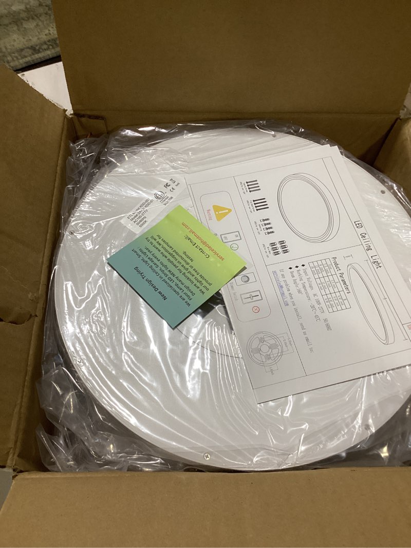 Condition photo showing Good Condition for 6pack 3200lm led flush mount ceiling light, super slim 12 inch led ceiling light, 5000k daylight led ceiling light for bedroom, living room, dining room, garage and office (white, six pack) white 12in-6pack(5000k)