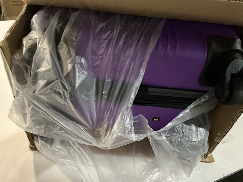 Condition photo showing Good Condition for travelers club chicago hardside expandable spinner luggage, purple, 22" carry-on 22" carry-on purple