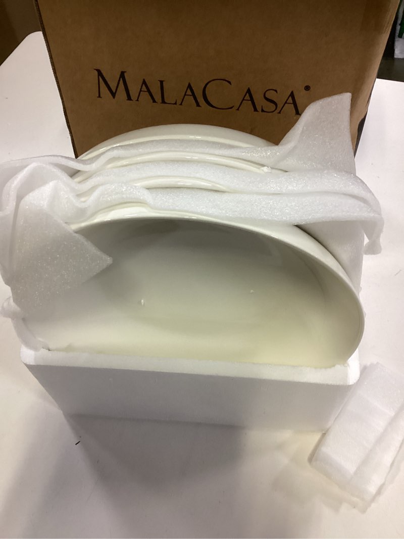 Condition photo showing Good Condition for MALACASA 10" Large Pasta Bowls, 56 OZ White Salad Bowls Soup Bowls, Porcelain Serving Bowls Set of 4, Large Kitchen Bowl Plates Pasta Plates, Microwave & Dishwasher Safe, Series REGULAR Ivory White 56 oz (4 Piece)