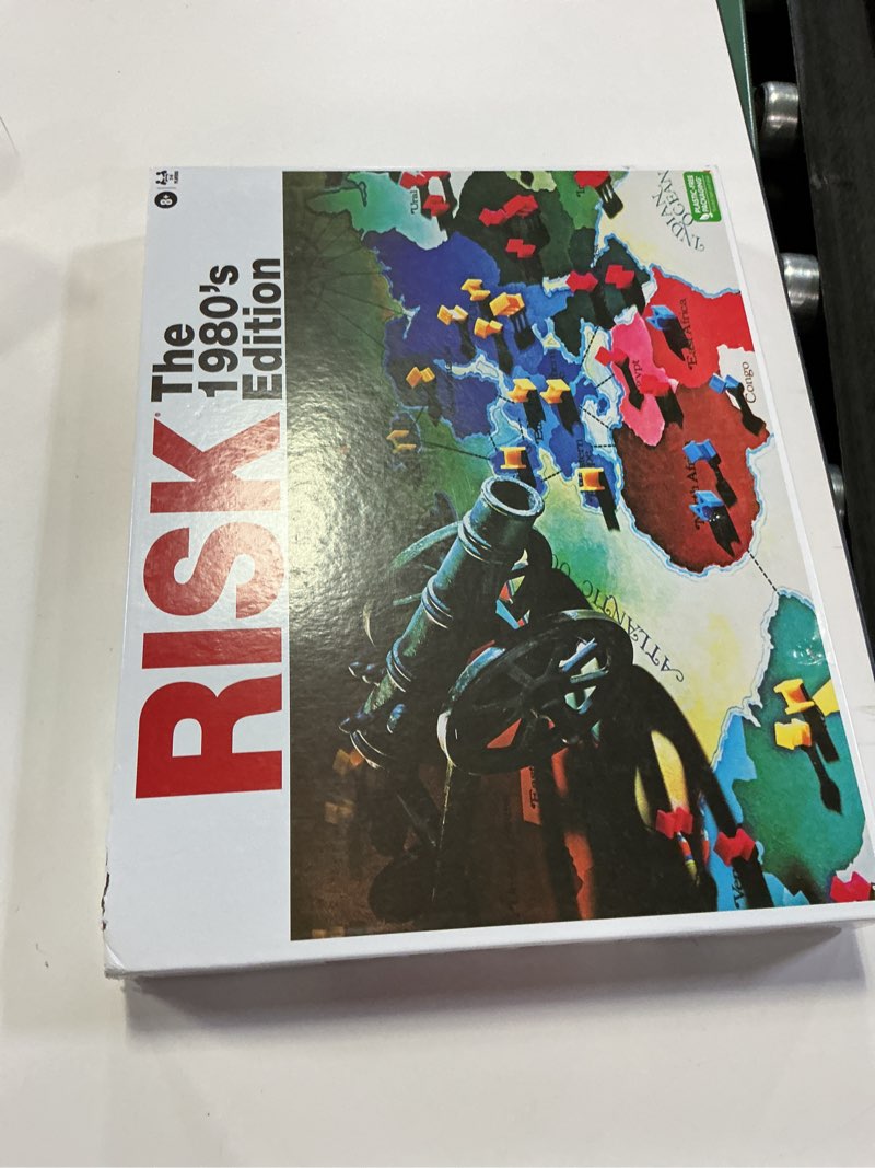 Condition photo showing New/Like New for Risk The 1980's Edition With Original 1980's Artwork and Components by Winning Moves Games USA, Strategy Board Game of World Domination for 2 to 6 Players, Ages 8+