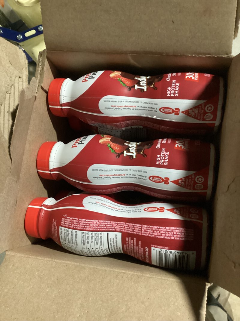 Condition photo showing New/Like New for Premier Protein Shake INDULGENCE, Chocolate Covered Strawberry, 30g Protein, 170 Calories, 3g Sugar, 11.5 fl oz, 12 Pack (Packaging May Vary) Chocolate Covered Strawberry 11.5 Fl Oz (Pack of 12)