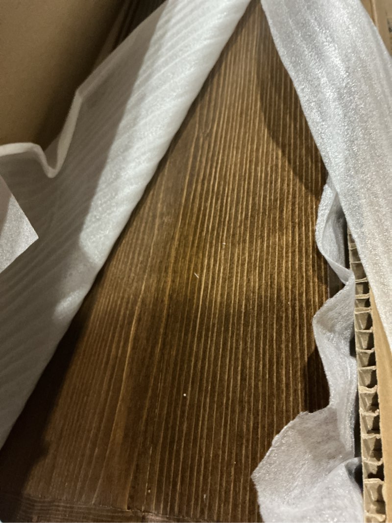 Condition photo showing New/Like New for fireplace mantel handmade, 3'' thick wall decor long floating shelf, 72inch rustic wood shelf with invisible brackets, brown 72x3x8-hollow brown