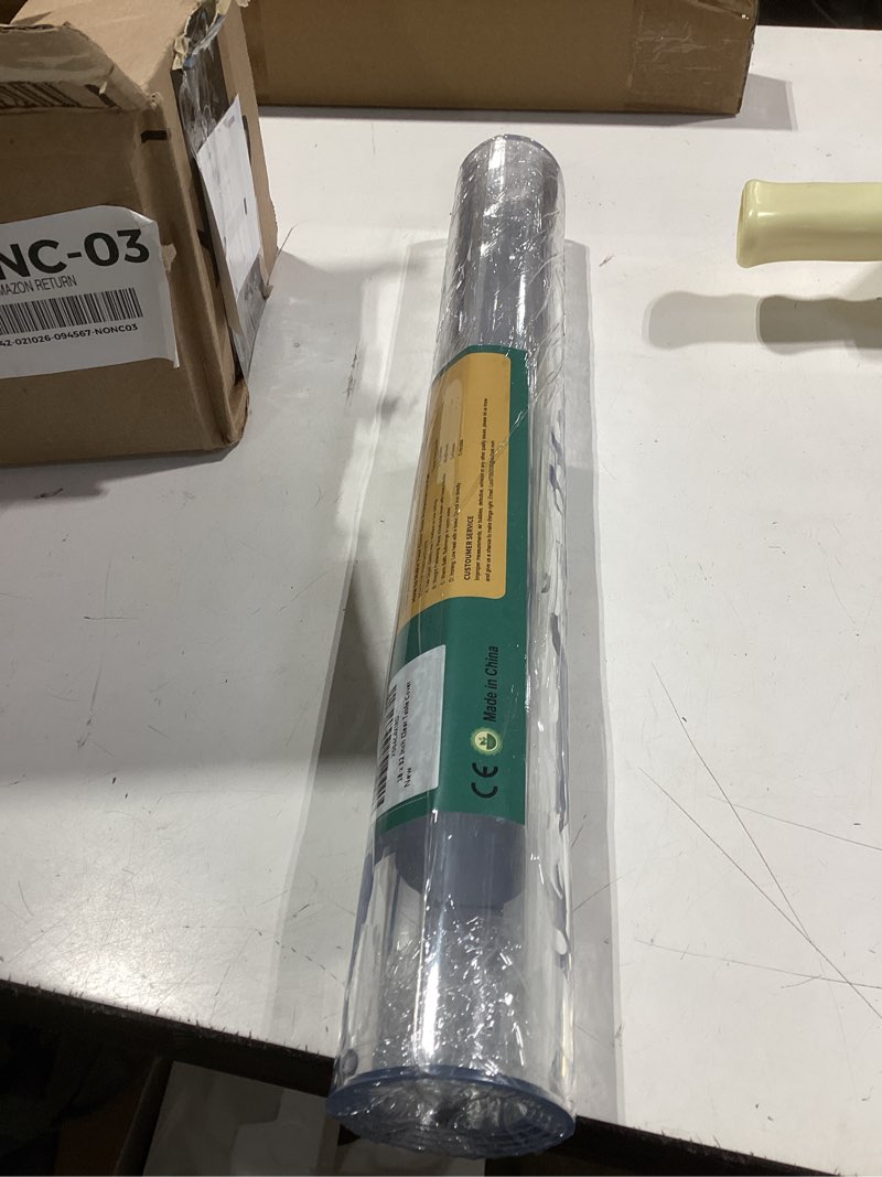Condition photo showing New/Like New for 18 x 32 Inch Clear Table Cover Protector, 2mm Thick Clear Desk Mat, Plastic Table Cover, Vinyl Table Protector, Desk Mats on Top of Desks Clear 2mm 18" x 32"