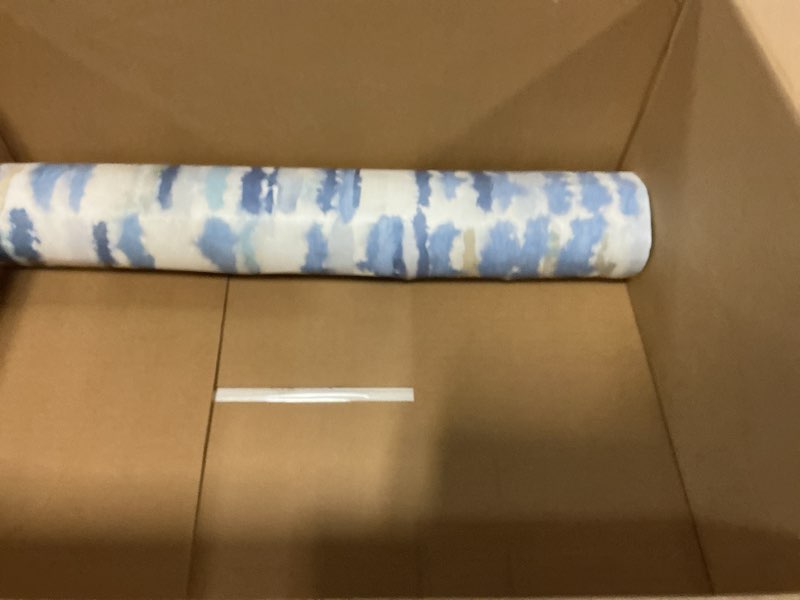 Condition photo showing New/Like New for roommates rmk12533rl blue watercolor fountain peel and stick wallpaper