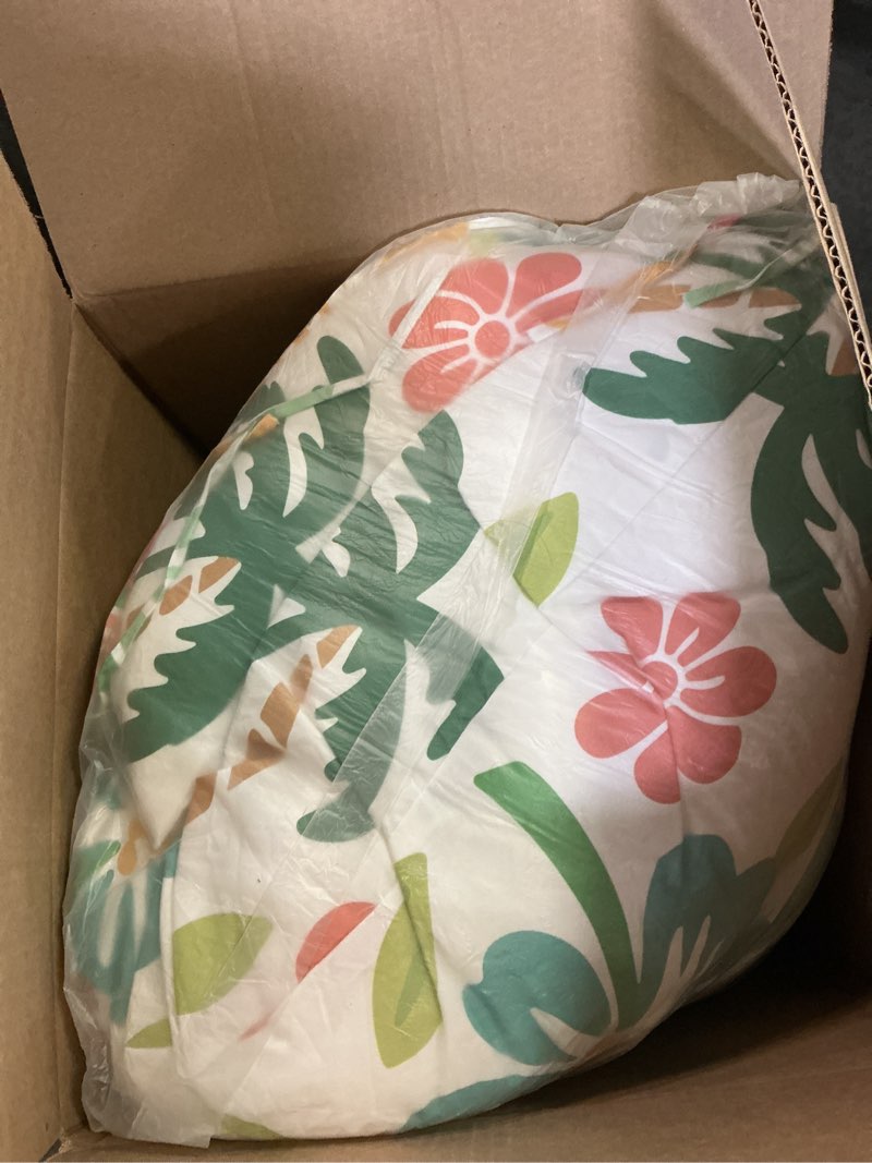 Condition photo showing Good Condition for outdoor round egg chair cushion replacement, waterproof 45" l x 45" w thicken hanging swing egg chair cushions with headrest pillow, soft wicker basket eggs chairs pad for garden (green coconut) 3#