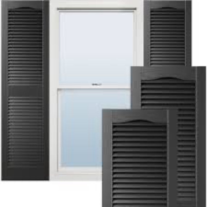 Ekena Millwork Lifetime Vinyl LL1S12X03900BL Standard Cathedral Top Center Mullion, Open Louver Viny