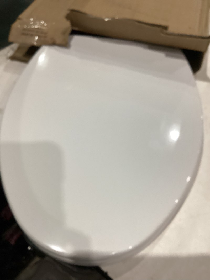 Condition photo showing As Is for BEMIS 1000CPT Paramont Heavy Duty OVERSIZED Closed Front Toilet Seat with 1,000 lb Weight limit will Never Loosen & Reduce Call-backs, ROUND/ELONGATED, Plastic, White