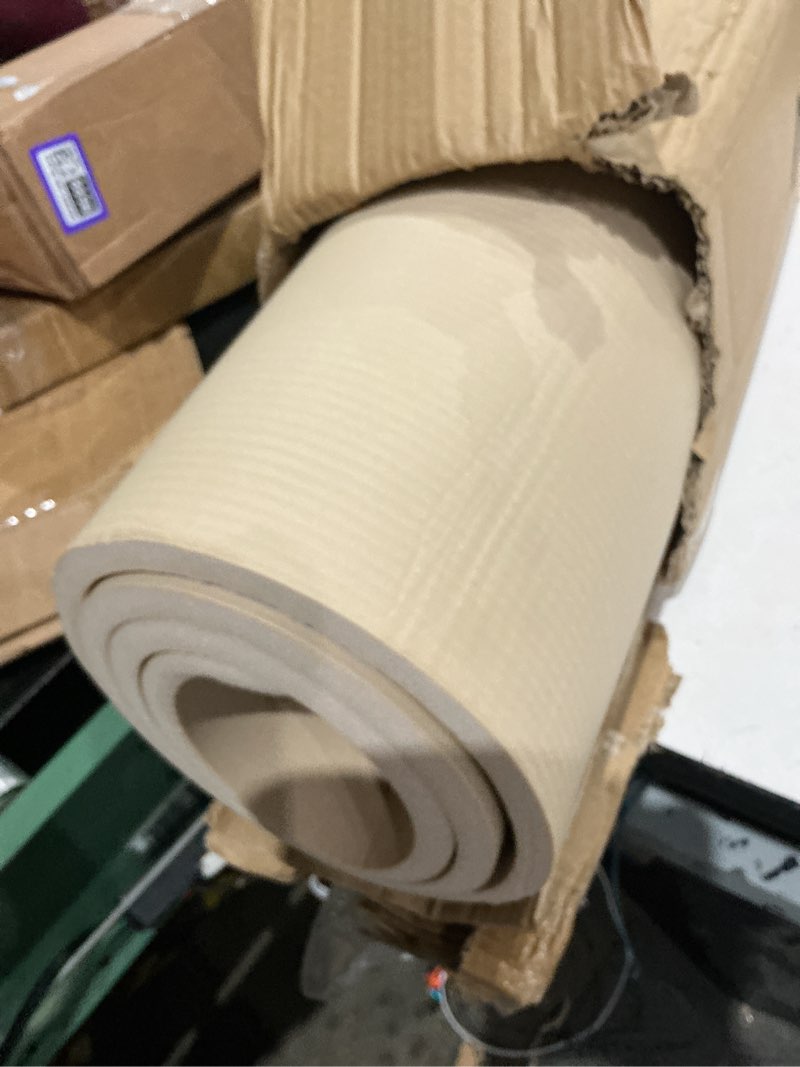 Condition photo showing Good Condition for yoga mat premium non slip thick – extra comfortable exercise mat for home workouts, pilates, stretching & gym – cushioned nbr foam, gym mat with strap, for women & men beige 74.5 x 40 x 0.6 in