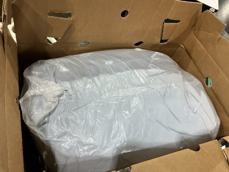 Condition photo showing As Is for COTTEBED Solid King Bedding Comforter Sets - Super Soft Fully Thin Lightweight Washed Cotton Microfiber - 1 Bed Blanket Down Comforter and 2 Pillow Shams Set (King/California King,Light Dusty Blue) Light Dusty Blue King/Cal King