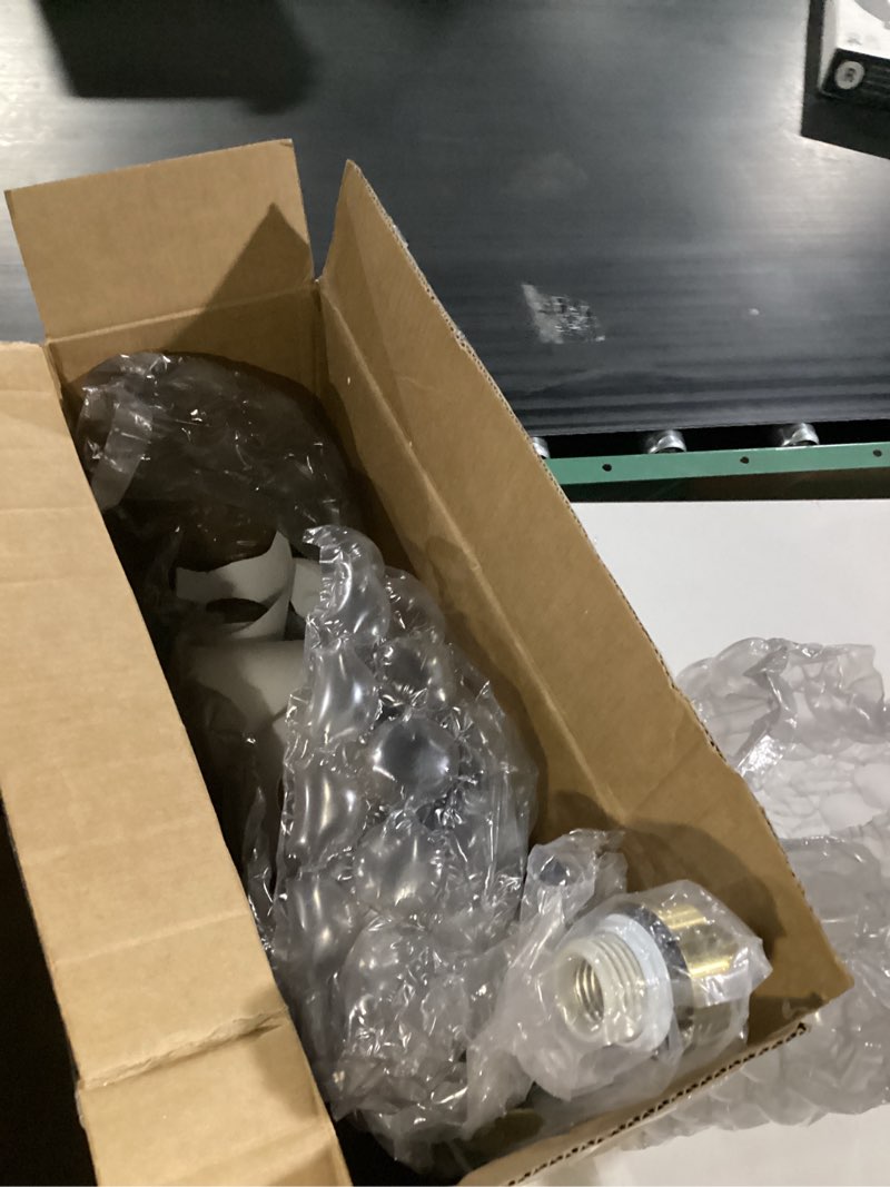 Condition photo showing As Is for Brushed Gold Bathroom Vanity Light, Farmhouse Brass Sconces Wall Lighting with Milk White Glass, 3-Light Bathroom Light Fixture Over Mirror, AD-22004-3W-GD Gold, Milk White Glass 3-Light