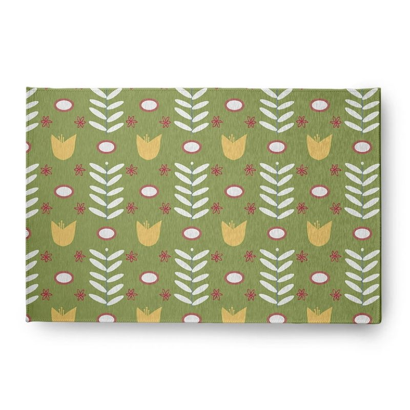 Floral Machine Chelline Indoor/ Outdoor Area Rug Green 4x6