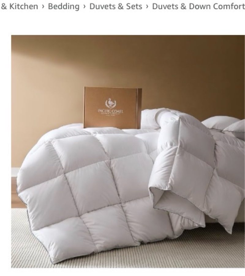  Coast Goose Feather Down Fiber Comforters Queen Size, Extra Fluffy White Duvet Insert, Ultra-Soft, Breathable, All Season Hotel Luxury Bedding Comforters, 8 Corner & Center Loops (90\"x90\")