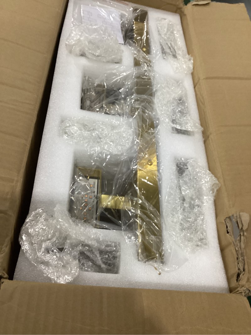 Condition photo showing New/Like New for Gold Bathroom Vanity Lights Fixtures Over Mirror LED Crystal Modern 3 Light Brushed Stainless Steel Wall Mount Light for Bathroom Lighting Fixtures 3000K 30Watts Warm Light Brushed Gold 3 lights
