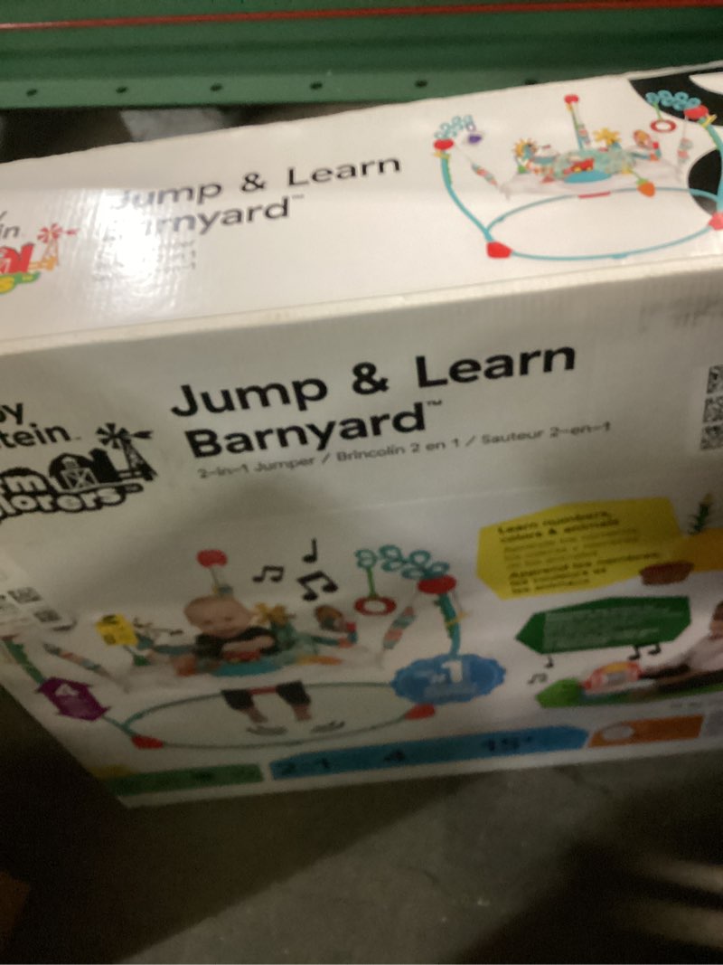 Condition photo showing New/Like New for Baby Einstein Farm Explorers Jump & Learn Barnyard 2-in-1 Baby Jumper Activity Center with Interactive Toys, Music, Lights, & Sounds, Ages 6-12 Months