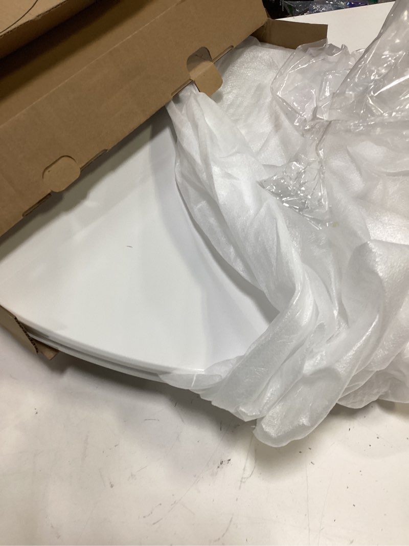 Condition photo showing As Is for 1m family toilet seat, patented slow close & quick releasing technology, anti-wiggling, easy to install and clean, standard elongated with toddler seat built in (2 pieces