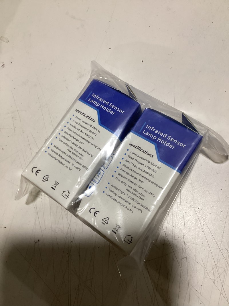 Condition photo showing Good Condition for 2pcs infrared motion sensor light socket – e26 screw in adapter for automatic light control, easy install & adjustable duration – ideal for outdoor indoor garage light, for basement