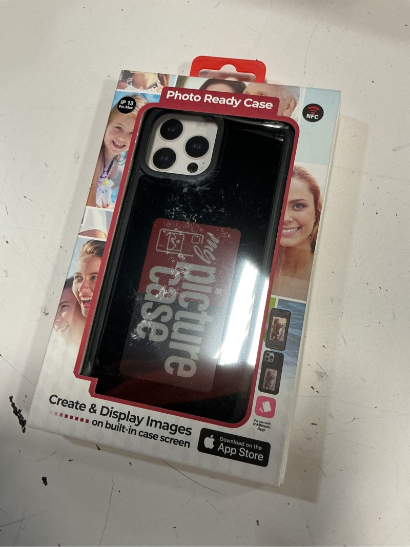Condition photo showing New/Like New for for apple iphone – custom photo display phone case with built-in screen | personalized picture phone cover | protective slim fit case (iphone 13 pro max) black