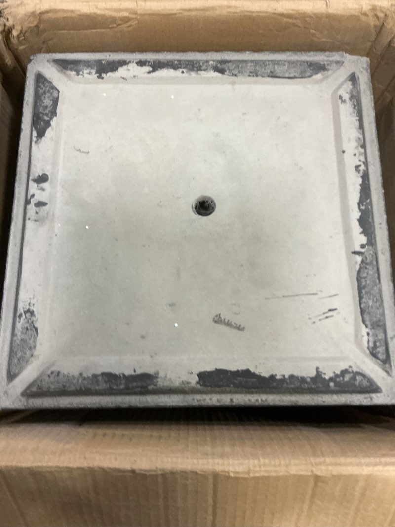 Condition photo showing New/Like New for kante 27.6" h tall rectangular concrete planter, modern square diameter plant pot with drainage hole and rubber plug for indoor outdoor home patio garden, black black 27.6" h