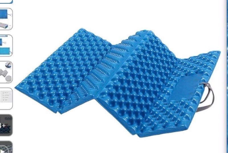 REDCAMP Ultralight Foam Backpacking Sit Pad, Foldable Z Hiking Seat Pad Insulated Sitting Cusion with Strap for Outdoor Camping Stadium Picnic,Blue/Black/Grey Black 4-fold 1