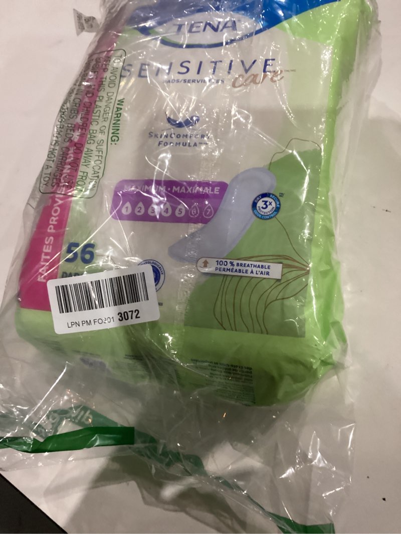 Condition photo showing New/Like New for TENA Sensitive Care Maximum Pads, Regular Length, 56 count Regular 56