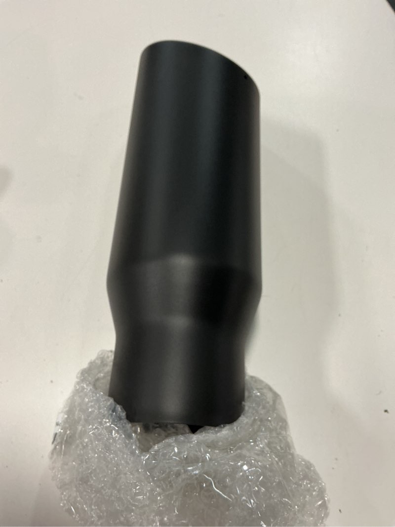 Condition photo showing Good Condition for a-karck exhaust tip 3 inch inlet, 3" inlet 4" outlet 12" long black coated finish muffler tip for truck tailpipe, stainless steel rolled edge bolt on black