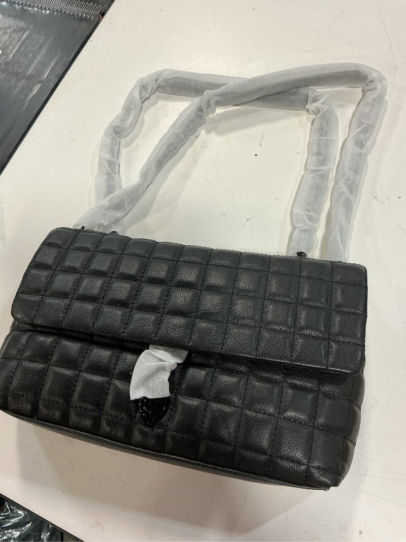 Condition photo showing Good Condition for rebecca minkoff edie medium crossbody bag with quilted leather, women's shoulder handbag purse, black