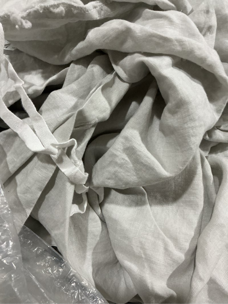 Condition photo showing As Is for duvet cover, king/calking, light blue