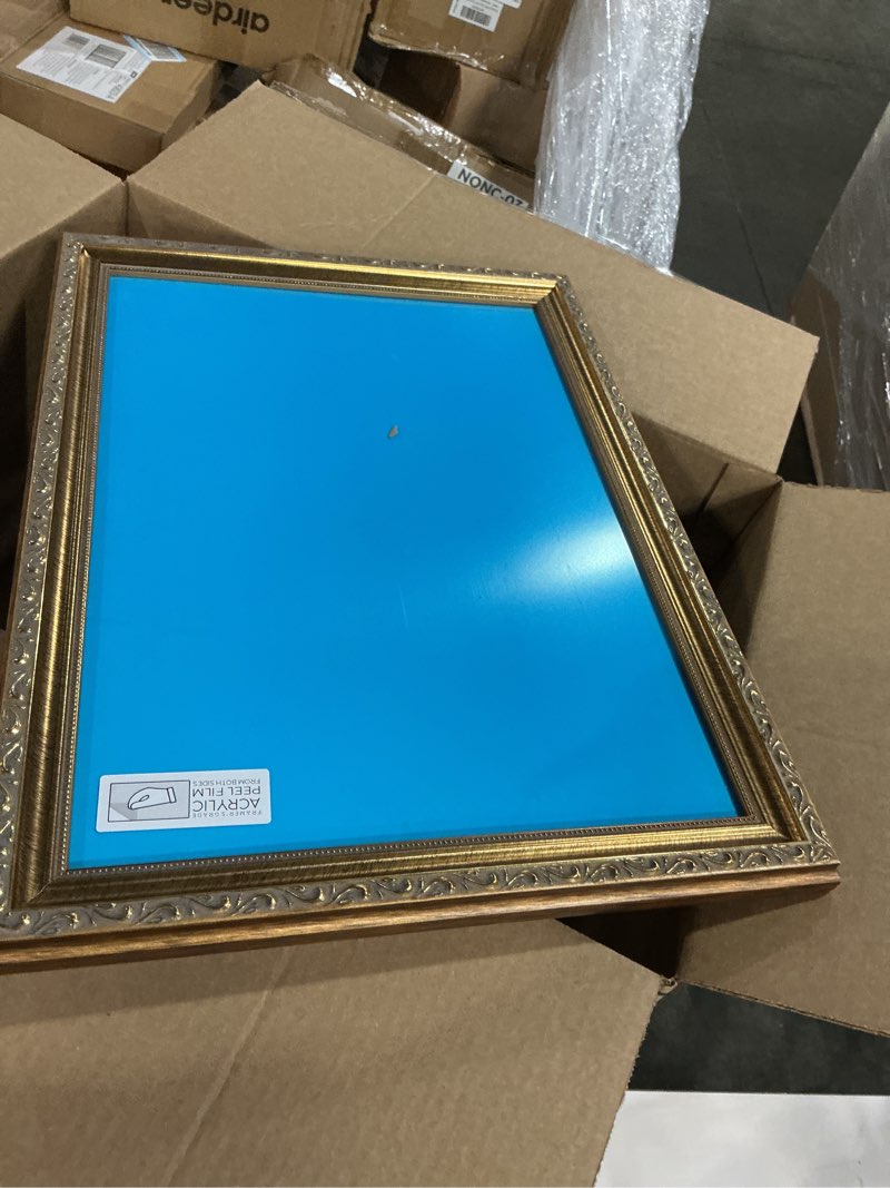Condition photo showing Good Condition for a3 11.7x16.5 antique gold picture frame - traditional wood photo frame complete with uv acrylic, foam board backing & hanging hardware